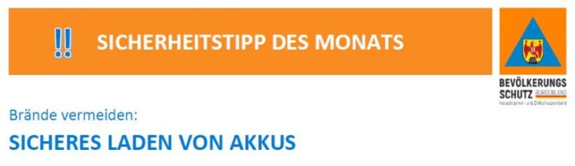 Sicherheitstipp Des Monats – SICHERES LADEN VON AKKUS!